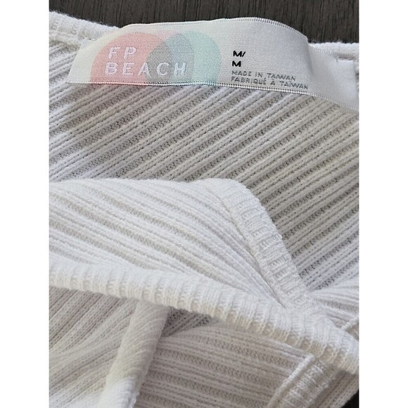 Free People Beach Maxi Bathing Suit Cover Up White Spaghetti Strap Slits med - Picture 6 of 7